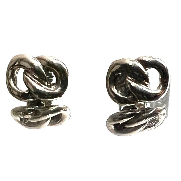 Silver Infinity Stud Earrings for Pierced Ears Classic Elegant - Picture 1 of 6
